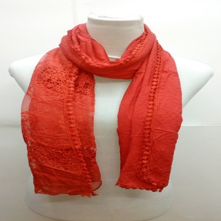 Premium Ari Diamond Lace Stole- Red